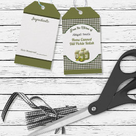 Küchengekochte Töpfe und Geschenkstempel Geschenkanhänger