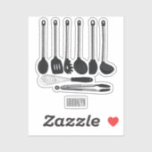 Küchengeräte-Cartoon-Abbildung Aufkleber (Blatt)