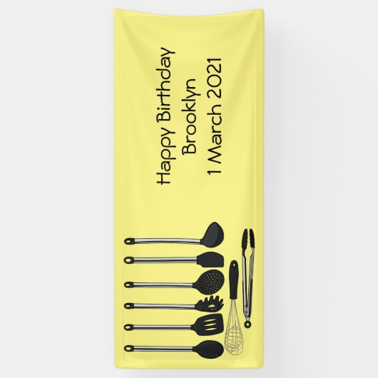 Küchengeräte-Cartoon-Abbildung Banner (Vertikal)