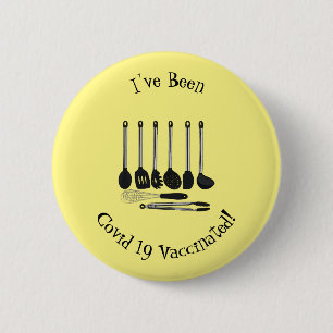 Küchengeräte-Cartoon-Abbildung Button