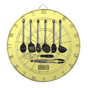 Küchengeräte-Cartoon-Abbildung Dartscheibe