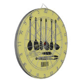 Küchengeräte-Cartoon-Abbildung Dartscheibe (Vorderseite Links)