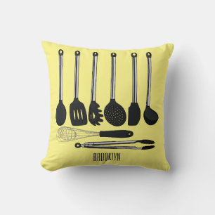 Küchengeräte-Cartoon-Abbildung Kissen