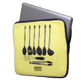 Küchengeräte-Cartoon-Abbildung Laptopschutzhülle (Vorderseite Links)