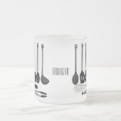 Küchengeräte-Cartoon-Abbildung Mattglastasse (Mittel)