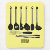 Küchengeräte-Cartoon-Abbildung Mousepad (Vorne)