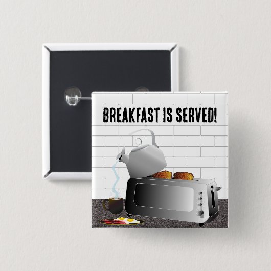 Küchengeräte Frühstück Funny Button (Vorne & Hinten)