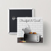 Küchengeräte Frühstück Funny Button (Vorne & Hinten)