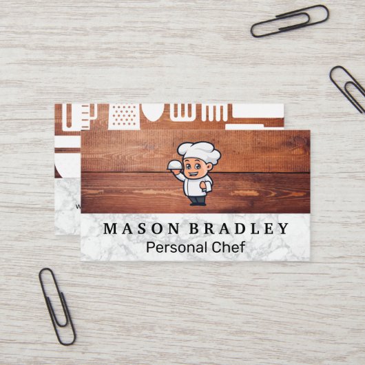 Küchengeräte | Koch-Logo Visitenkarte (Vorderseite/Rückseite Beispiel)