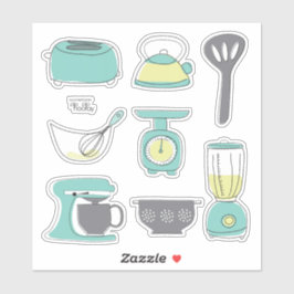 Küchengeräte Kochen Frühstück Kochen Vinyl Aufkleber