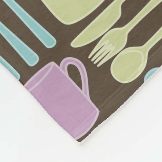 Küchengeräte Muster 2 Fleecedecke (Ecke)