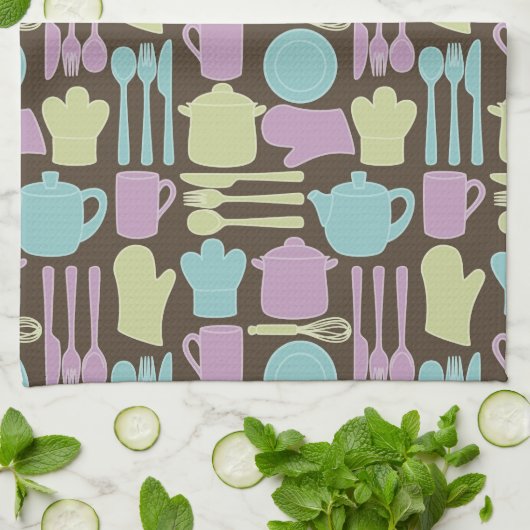 Küchengeräte Muster 2 Handtuch (Gefaltet)