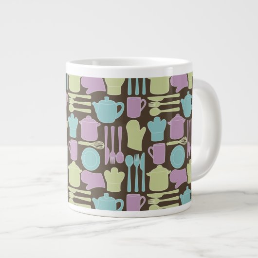 Küchengeräte Muster 2 Jumbo-Tasse (Vorderseite Rechts)