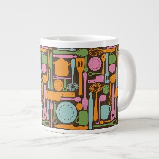 Küchengeräte Muster 3 Jumbo-Tasse (Vorderseite Rechts)