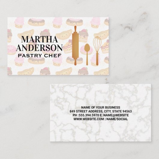 Küchengeräte | Niedliche Konditorei-Visitenkarte Visitenkarte (Vorne/Hinten)
