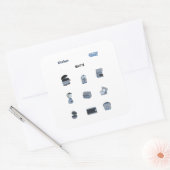 Küchengeräte Quadratischer Aufkleber (Umschlag)