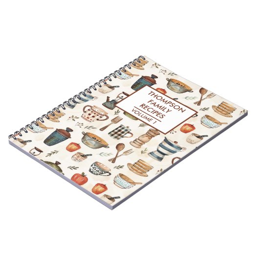 Küchengeräte Rustikale Personalisierte Rezept Notizblock (Linke Seite)