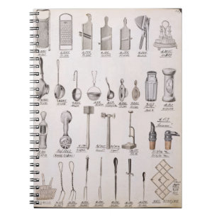 Küchengeräte, von einem Geschäftskatalog von Notizblock