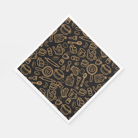 Küchengeschirr Black Brown Serviette (Ecke)