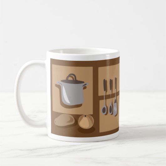 Küchengeschirr und Lebensmittel Kaffeetasse (Links)