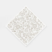Küchengeschirr Weiß Grau Serviette (Ecke)
