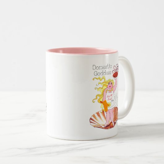 "Küchengöttin" - Küss den Koch! Zwei-Tonen-Coffe Zweifarbige Tasse (VorderseiteRechts)