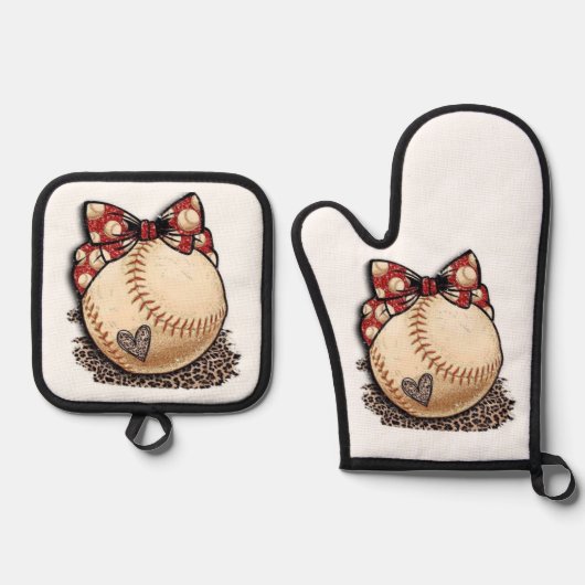 Küchenhandschuh Ofenhandschuh & Topflappen-Set (Vorderseite)