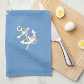Küchenhandtuch - Anker mit Schiffsname (ver.2) Geschirrtuch (Viertel Falte)