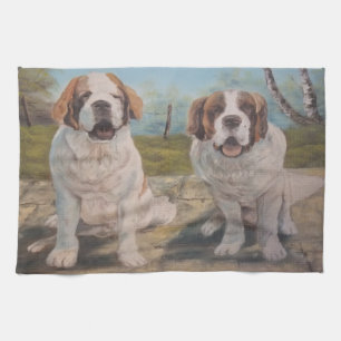 Küchenhandtuch Ann Hayes Malen Zwei Saint Bernard Küchentuch