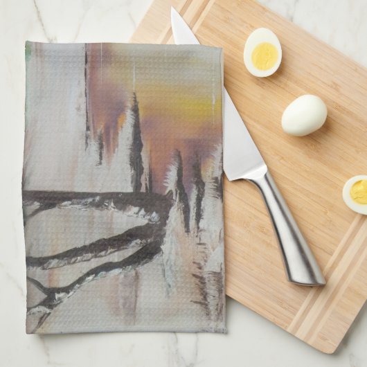 Küchenhandtuch Ann Hayes Painting Winterszene Küchentuch (Viertel Falte)