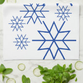Küchenhandtuch - Blaue Schneeflocken Handtuch (Gefaltet)