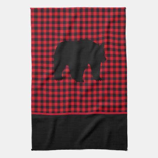 Küchenhandtuch-Buffalo Kariert-Bär Geschirrtuch (Vertikal)
