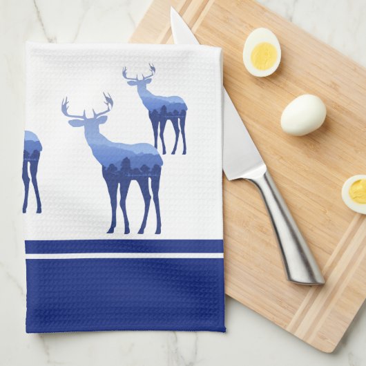 Küchenhandtuch - das Hirsch Geschirrtuch (Viertel Falte)