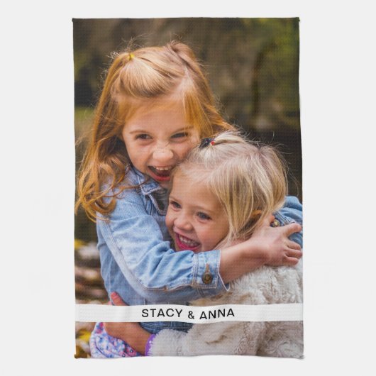 Küchenhandtuch Foto & Name Vorlage Geschirrtuch (Vertikal)