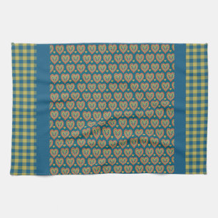 Küchenhandtuch, Herz und Karo Gingham Muster Handtuch