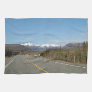 Küchenhandtuch Highway in Alaska Geschirrtuch