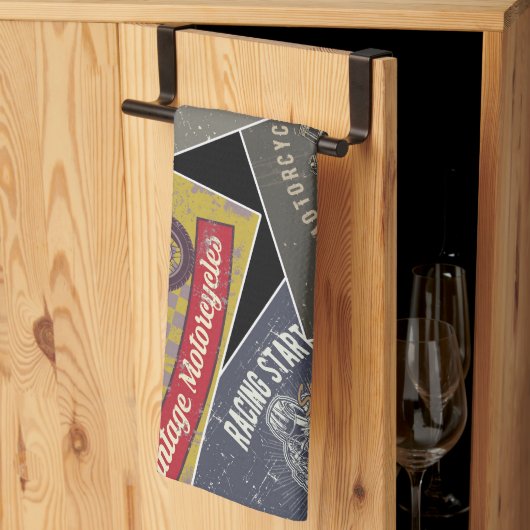 Küchenhandtuch im Retrodesign für Oldtimer Geschirrtuch (Drittel gefaltet)