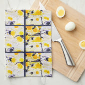Küchenhandtuch in schwarz und gelb geschirrtuch (Viertel Falte)