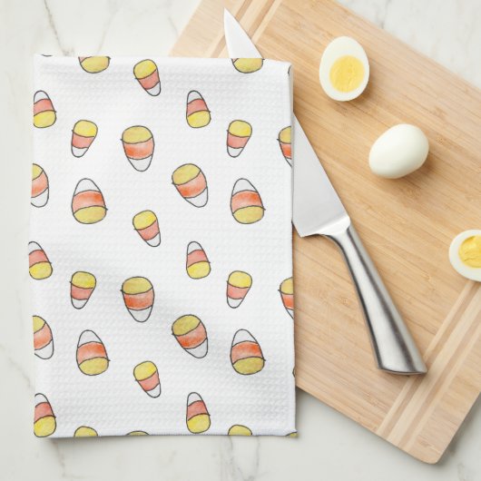 Küchenhandtuch mit Candy Corn im Herbst Geschirrtuch (Viertel Falte)