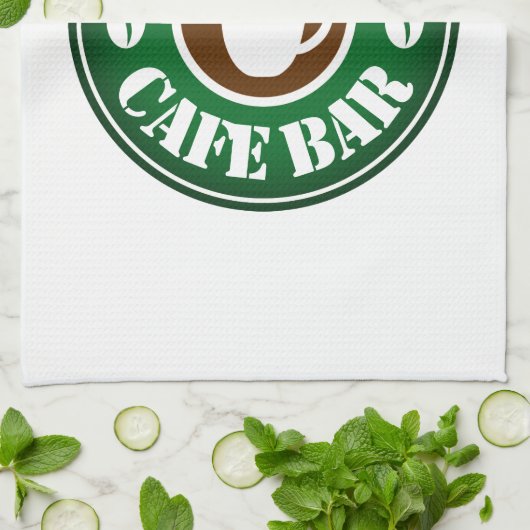 Küchenhandtuch mit Coffeeshop-Logo Geschirrtuch (Gefaltet)