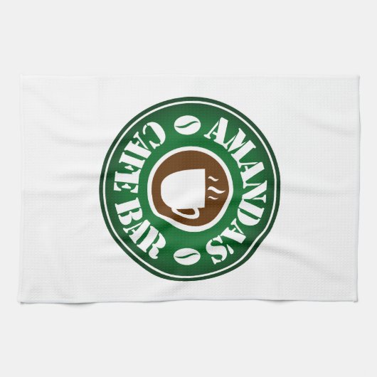 Küchenhandtuch mit Coffeeshop-Logo Geschirrtuch (Horizontal)