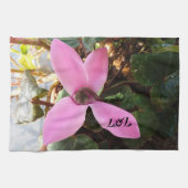 Küchenhandtuch mit echter Blume. Geschirrtuch (Horizontal)