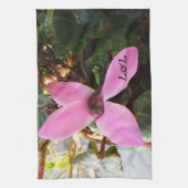 Küchenhandtuch mit echter Blume. Geschirrtuch (Vertikal)