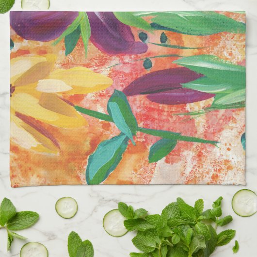 Küchenhandtuch mit Feuer und Iris Geschirrtuch (Gefaltet)