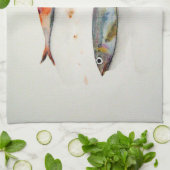 Küchenhandtuch mit Fischen im Aquarell Handtuch (Gefaltet)