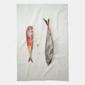 Küchenhandtuch mit Fischen im Aquarell Handtuch (Vertikal)