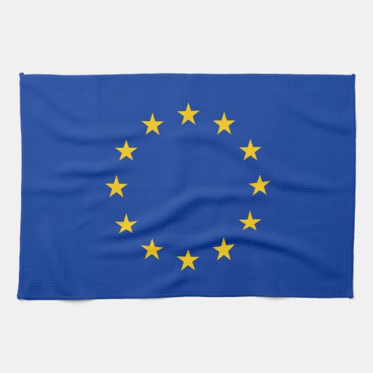 Küchenhandtuch mit Flag der europäischen Gewerksch Geschirrtuch (Horizontal)