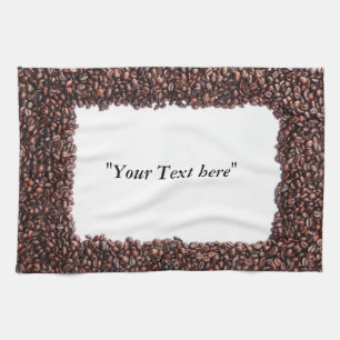 Küchenhandtuch mit Kaffebohnen und Textfeld Handtuch