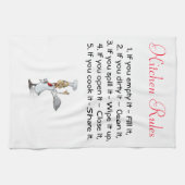 Küchenhandtuch mit Küchenregeln und Koch Küchentuch (Horizontal)