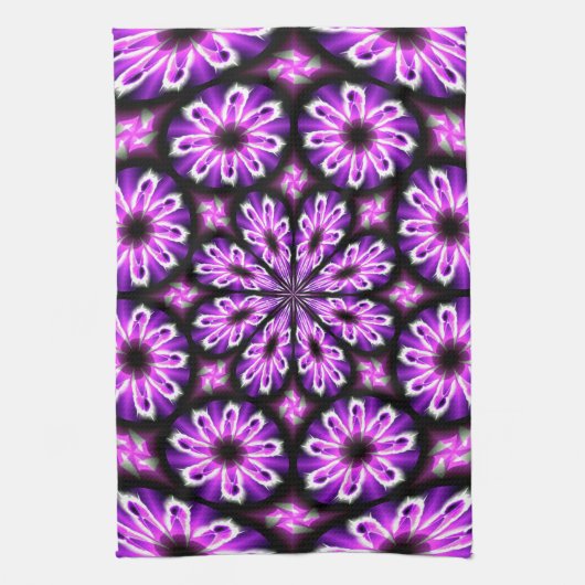 Küchenhandtuch mit lila schwarzem Abstract Design Geschirrtuch (Vertikal)